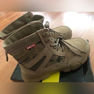 Tulldent Suede Steel Toe Safety Shoes Boots Desert Camo Tan Size 42 Men